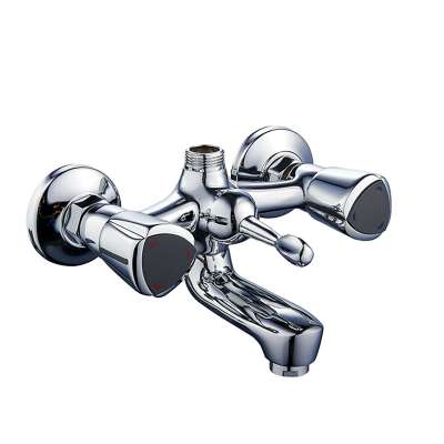 Taizhou cheap lavatory hot cold brass wall mounted bathtub faucet