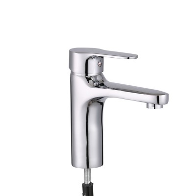 Cheap bathroom hot and cold zinc single lever wash basin faucet mixer